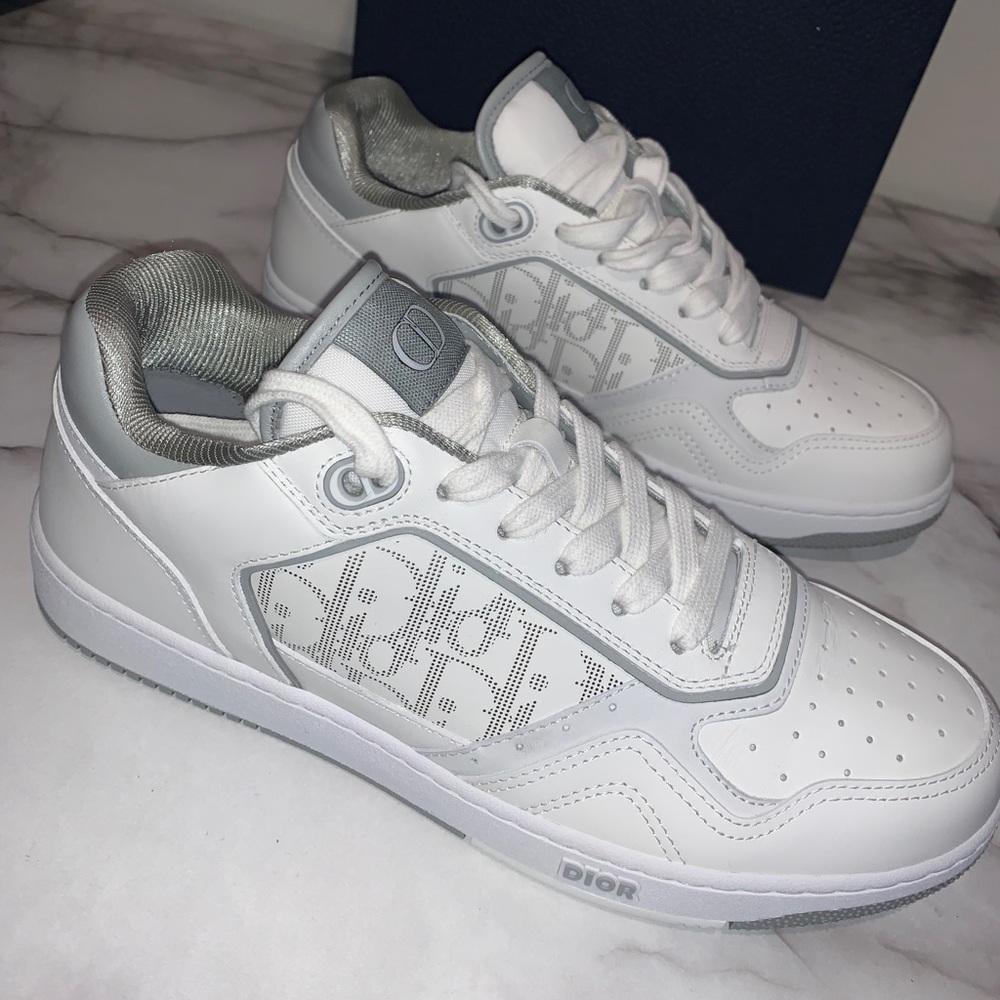 MENS DIOR B27 LOW TOP SNEAKER WHITE/GREY
